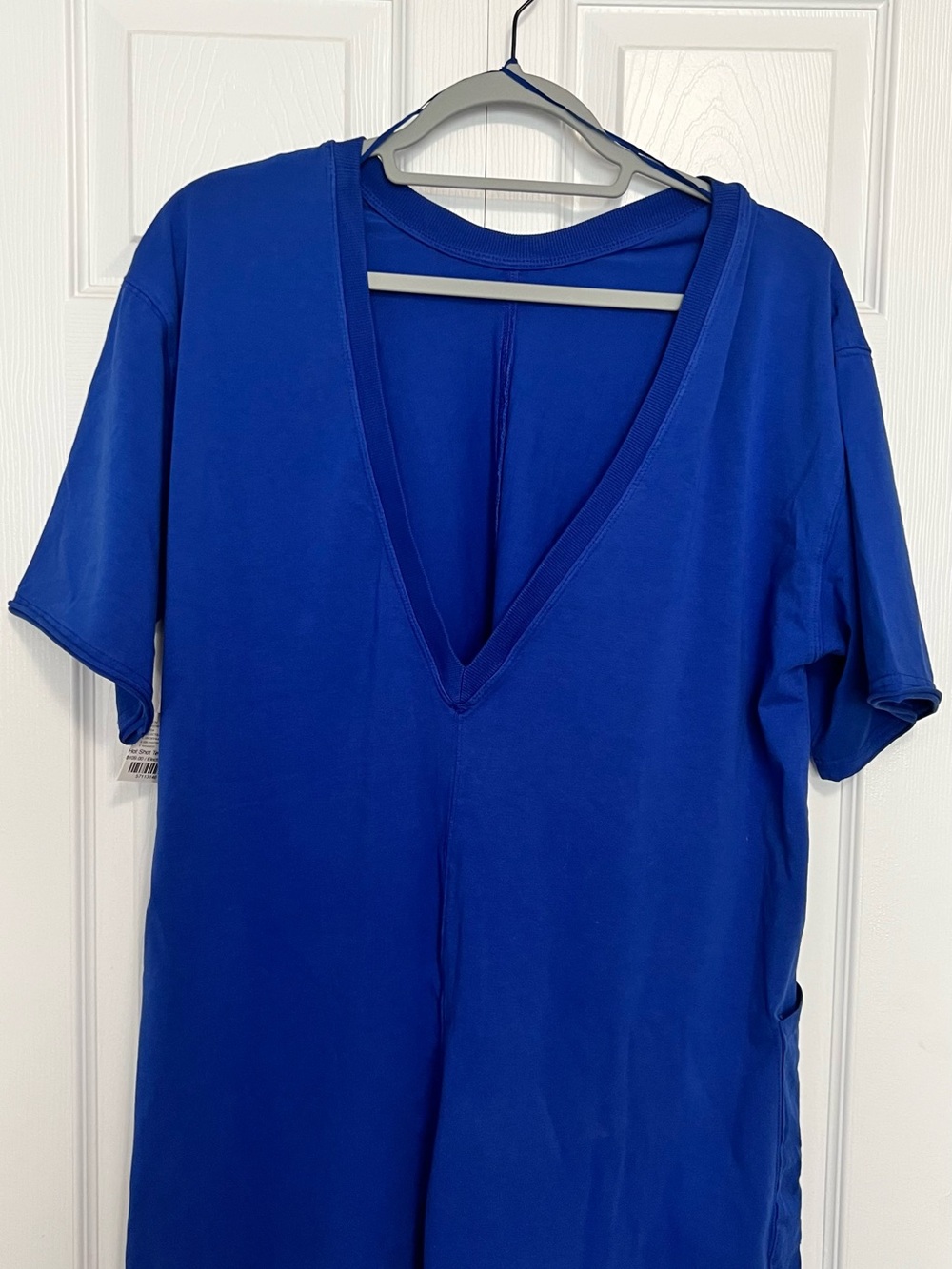 Free People Deep V-Neck Jumpsuit in Royal Blue